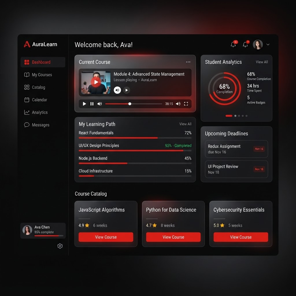 Learning Management System interface
